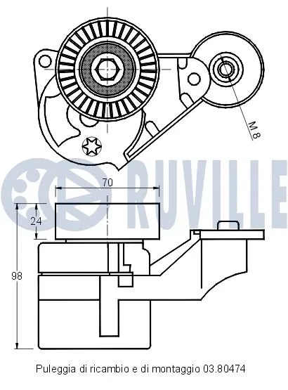 Belt Tensioner, V-ribbed belt