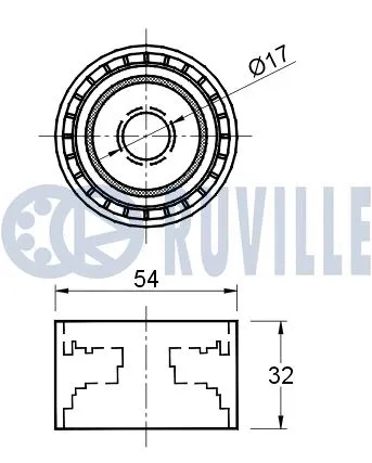 Deflection/Guide Pulley, V-ribbed belt