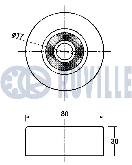 Deflection/Guide Pulley, V-ribbed belt