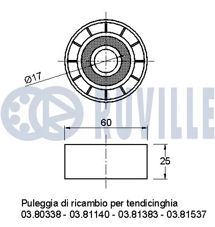 Deflection/Guide Pulley, V-ribbed belt