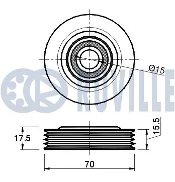 Deflection/Guide Pulley, V-ribbed belt