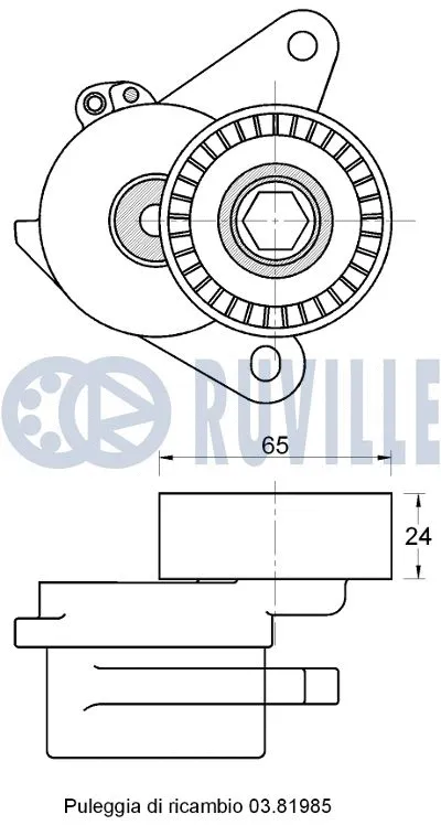 Belt Tensioner, V-ribbed belt