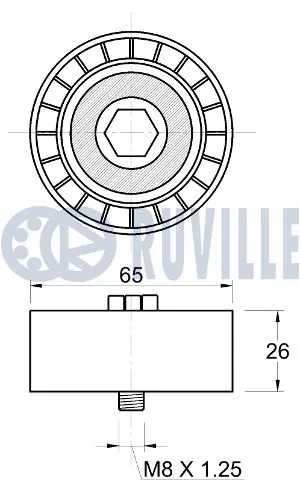 Deflection/Guide Pulley, V-ribbed belt