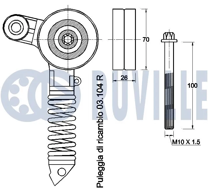 Belt Tensioner, V-ribbed belt