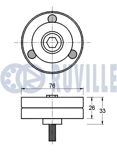 Deflection/Guide Pulley, V-ribbed belt