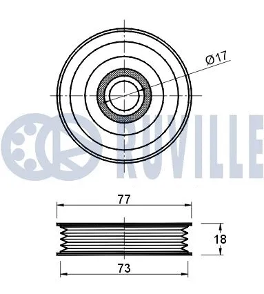 Deflection/Guide Pulley, V-ribbed belt