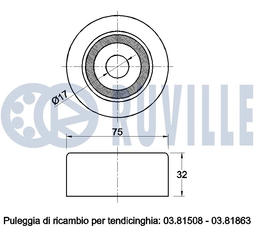 Deflection/Guide Pulley, V-ribbed belt