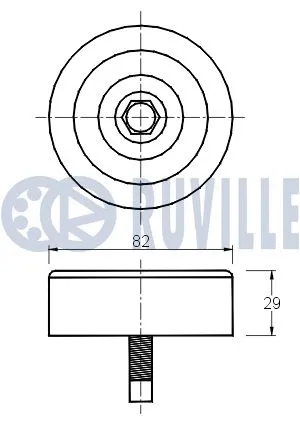 Deflection/Guide Pulley, V-ribbed belt