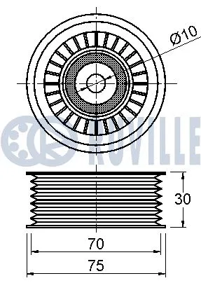 Deflection/Guide Pulley, V-ribbed belt