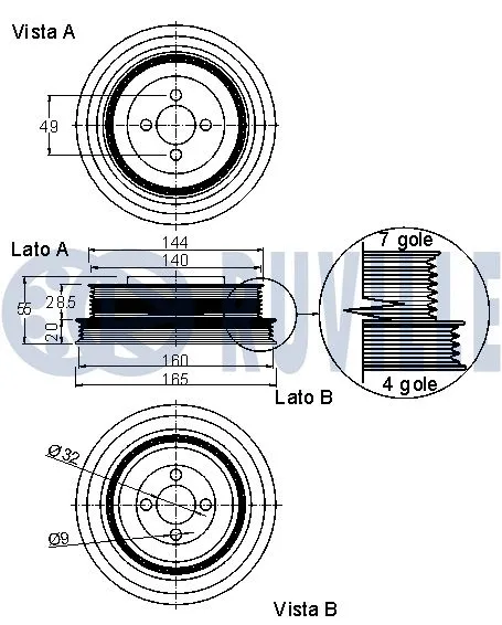 Belt Pulley, crankshaft