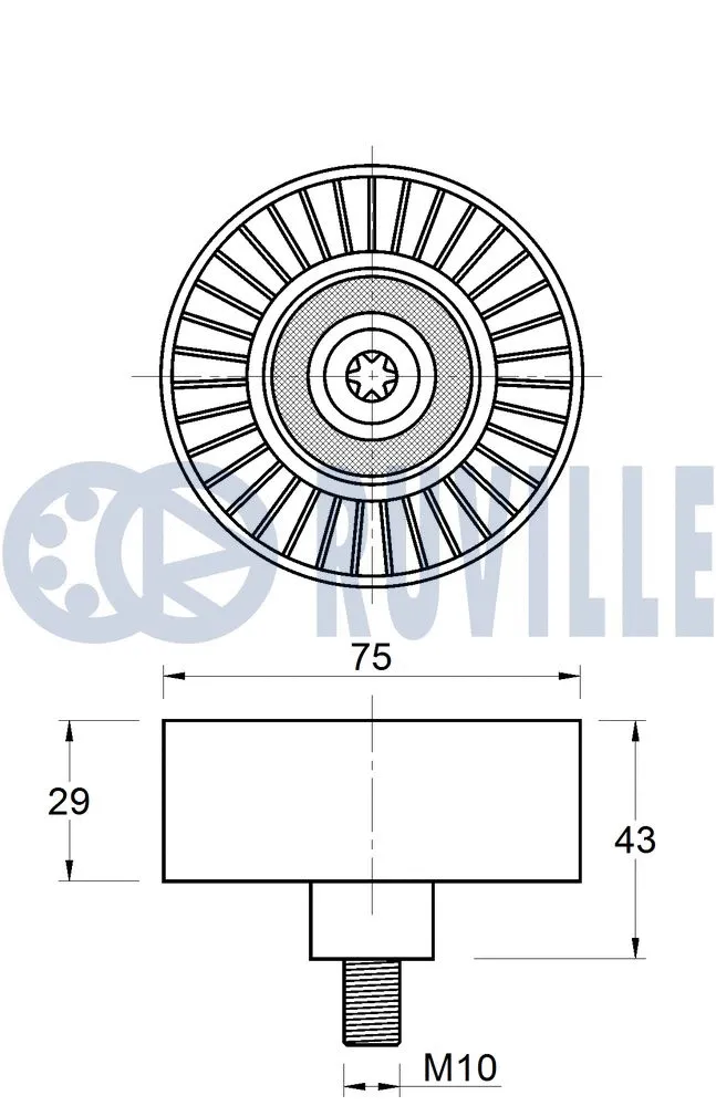 Deflection/Guide Pulley, V-ribbed belt