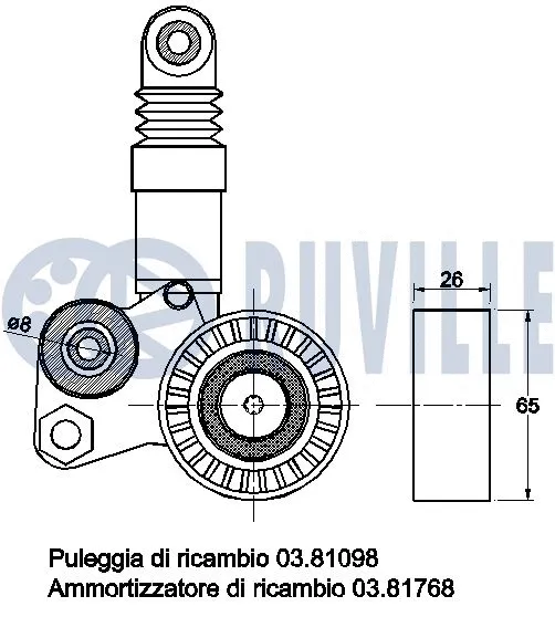 Belt Tensioner, V-ribbed belt