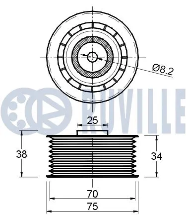 Deflection/Guide Pulley, V-ribbed belt
