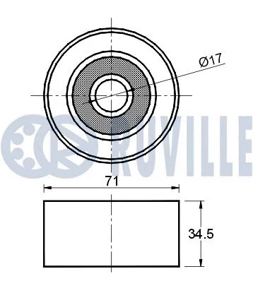 Deflection/Guide Pulley, V-ribbed belt