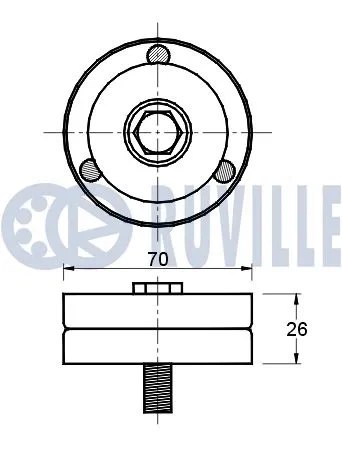 Deflection/Guide Pulley, V-ribbed belt
