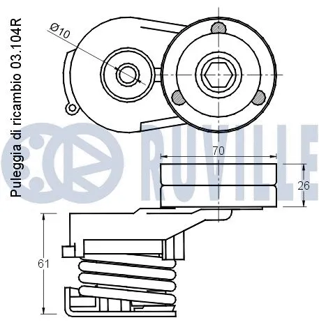 Belt Tensioner, V-ribbed belt