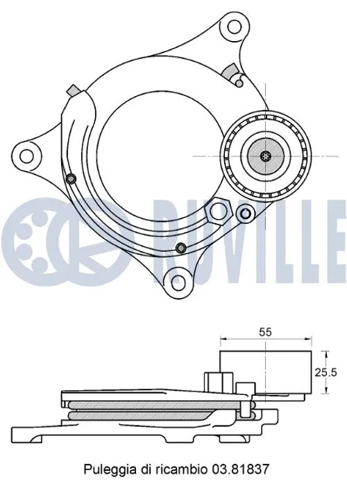 Belt Tensioner, V-ribbed belt