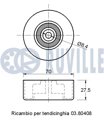 Deflection/Guide Pulley, V-ribbed belt