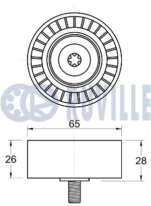 Deflection/Guide Pulley, V-ribbed belt