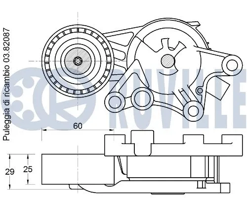 Tensioner Pulley, V-ribbed belt