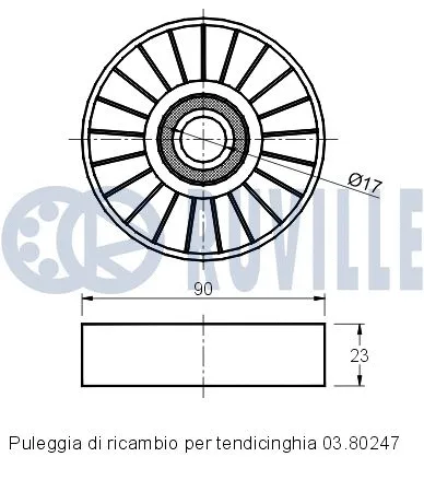 Deflection/Guide Pulley, V-ribbed belt