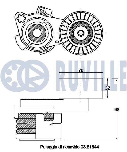 Belt Tensioner, V-ribbed belt