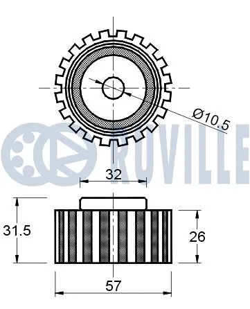 Deflection/Guide Pulley, timing belt