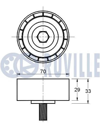 Deflection/Guide Pulley, V-ribbed belt