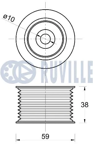 Deflection/Guide Pulley, V-ribbed belt