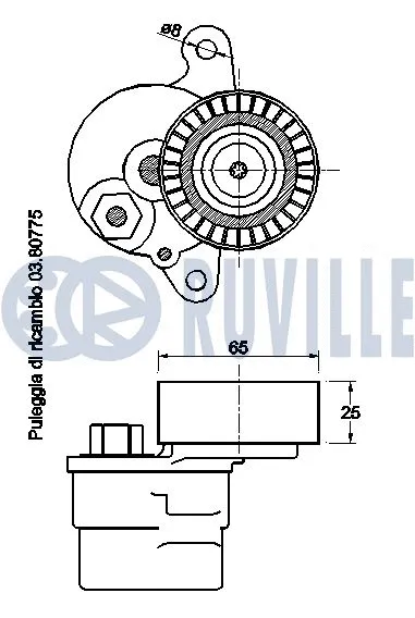 Belt Tensioner, V-ribbed belt