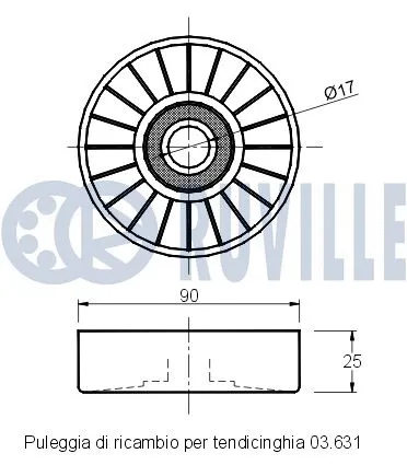 Deflection/Guide Pulley, V-ribbed belt