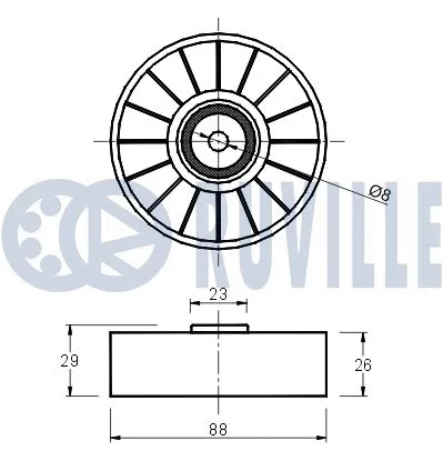 Deflection/Guide Pulley, V-ribbed belt