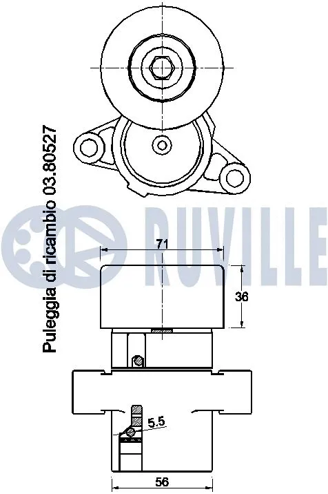 Belt Tensioner, V-ribbed belt
