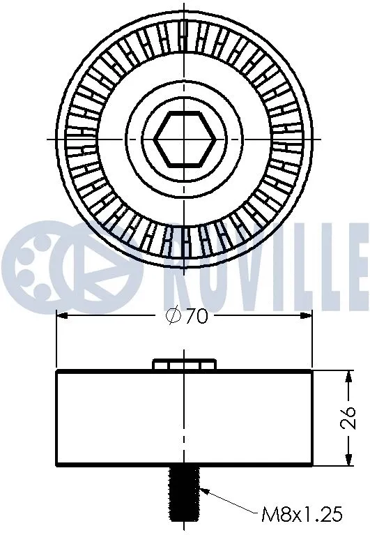 Deflection/Guide Pulley, V-ribbed belt