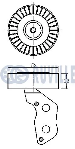 Deflection/Guide Pulley, V-ribbed belt