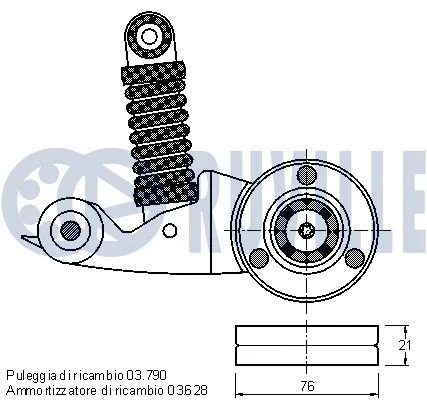Belt Tensioner, V-ribbed belt