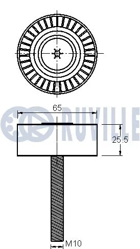 Deflection/Guide Pulley, V-ribbed belt