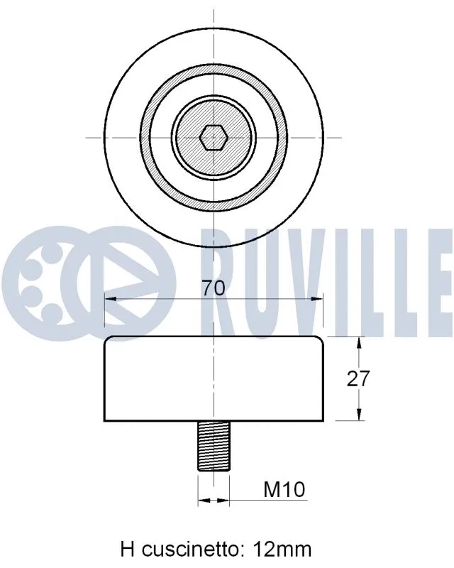 Deflection/Guide Pulley, V-ribbed belt
