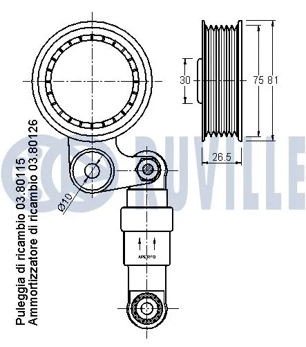 Belt Tensioner, V-ribbed belt