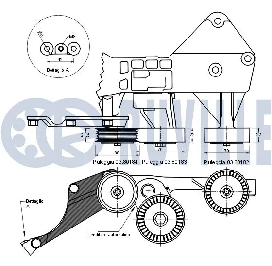 Belt Tensioner, V-ribbed belt