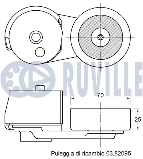 Tensioner Pulley, V-ribbed belt