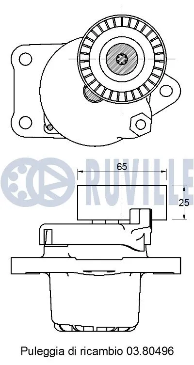 Tensioner Pulley, V-ribbed belt
