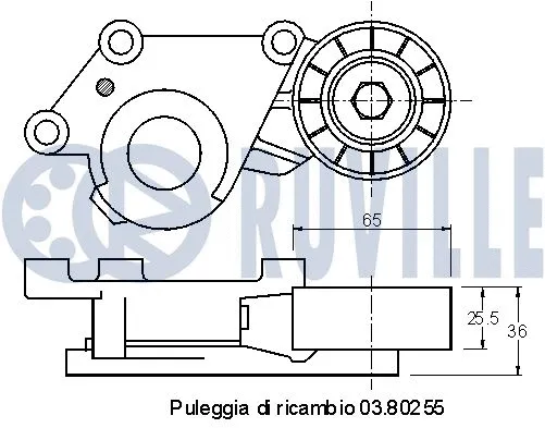 Deflection/Guide Pulley, V-ribbed belt