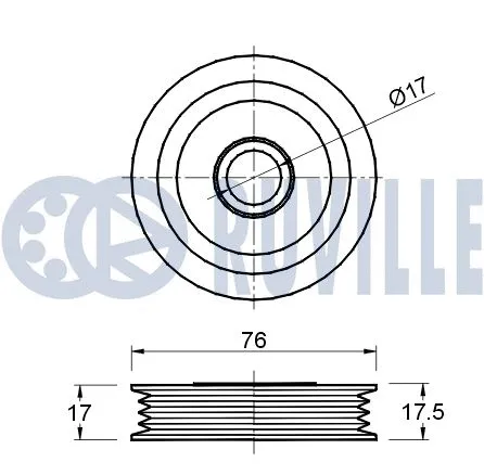 Deflection/Guide Pulley, V-ribbed belt