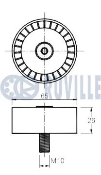 Deflection/Guide Pulley, V-ribbed belt