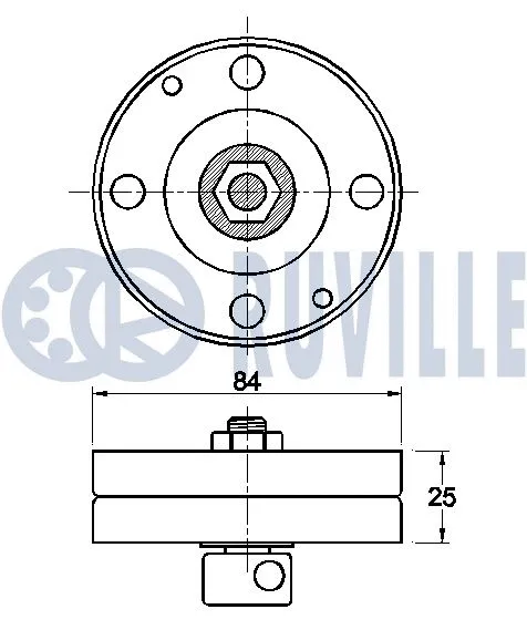 Deflection/Guide Pulley, V-ribbed belt