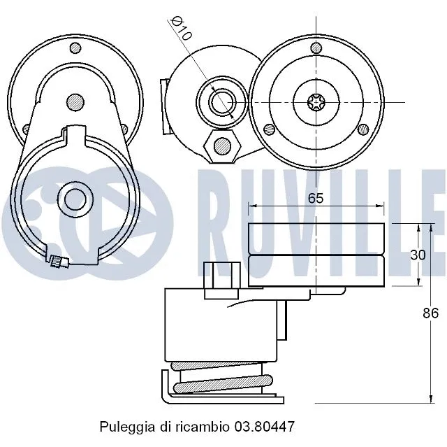 Belt Tensioner, V-ribbed belt