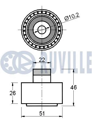 Deflection/Guide Pulley, V-ribbed belt