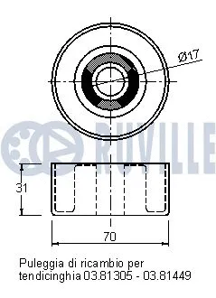 Deflection/Guide Pulley, V-ribbed belt