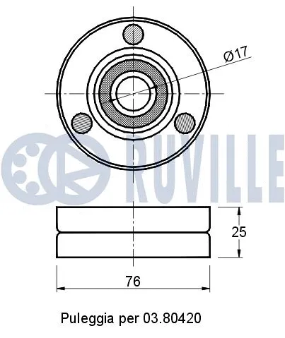 Deflection/Guide Pulley, V-ribbed belt